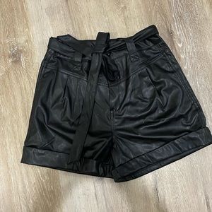 Faux Leather Highwaisted Shorts